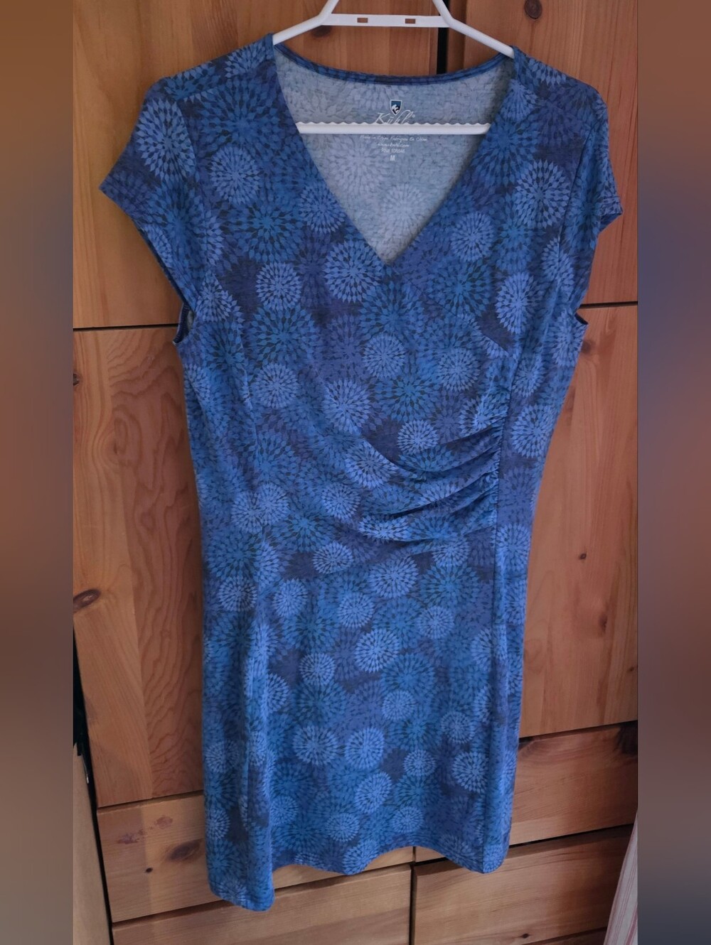 Kuhl Blue Patterned Cap Sleeve Knit Dress Size Medium